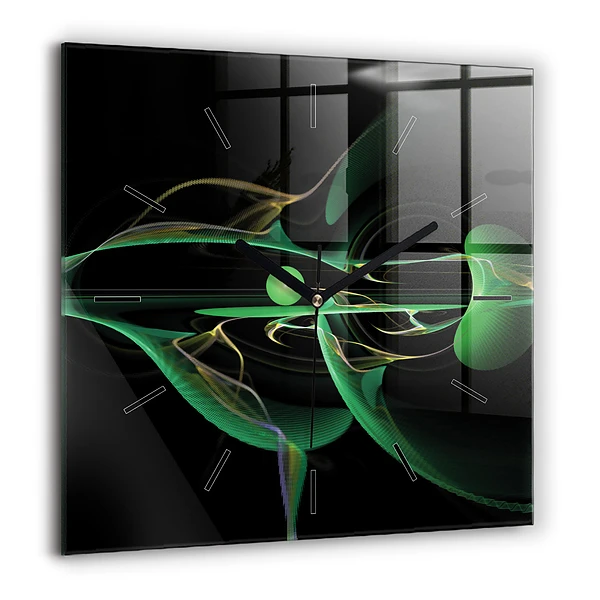 Szögletes fali üvegóra 60x60 Zöld absztrakció