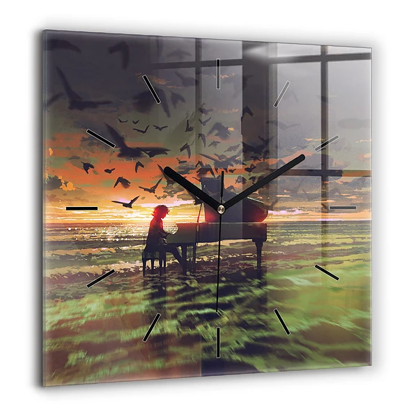 Szögletes fali üvegóra 60x60 Koncert a tengerparton