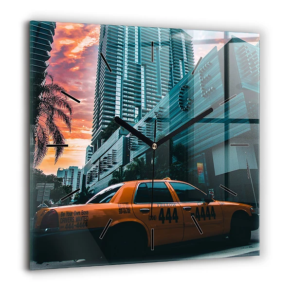 Szögletes üvegóra 60x60 Miami, Florida