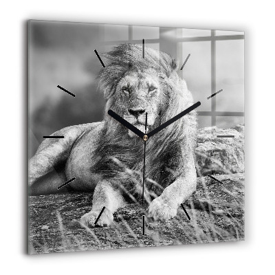 Szögletes üvegóra 60x60 Absztrakt - Oroszlán