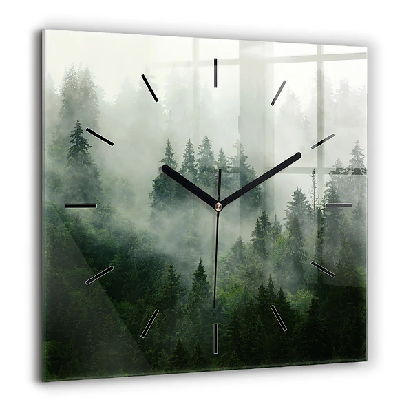 Szögletes fali üvegóra 60x60 Ködös erdő