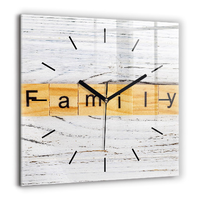 Négyzetes üvegóra 60x60 Család