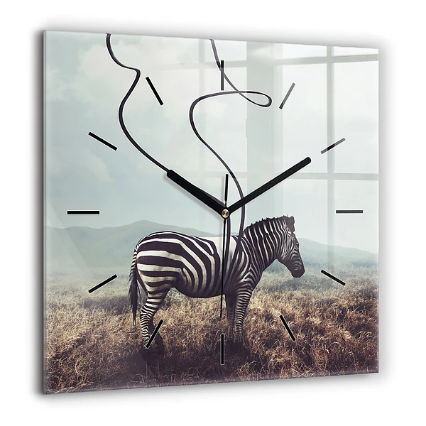 Szögletes fali üvegóra 60x60 Zebra - Absztrakció