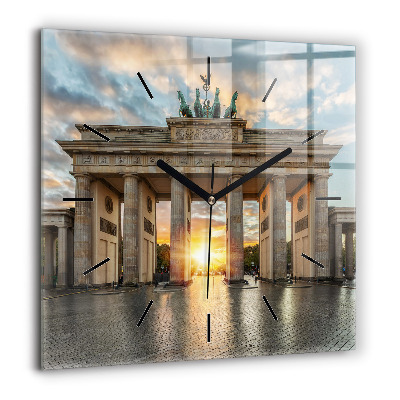 Négyzet alakú üvegóra 60x60 Brandenburgi kapu Berlinben