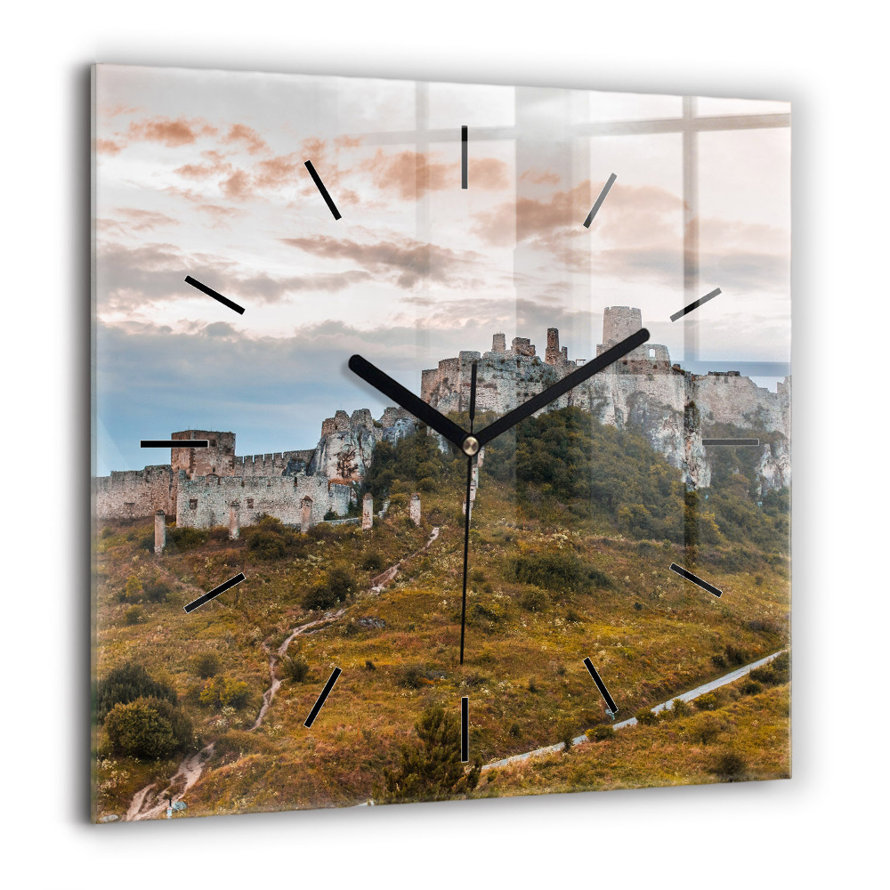 Szögletes üvegóra 60x60 Szepesi vár Szlovákiában