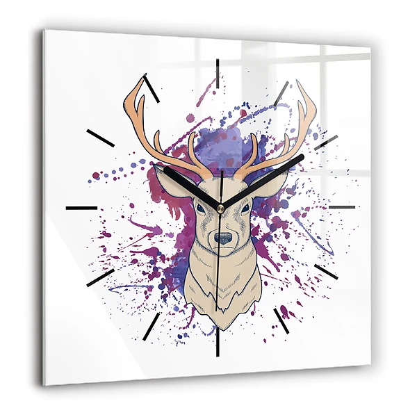 Szögletes fali üvegóra 60x60 Vektoros illusztráció egy szarvas