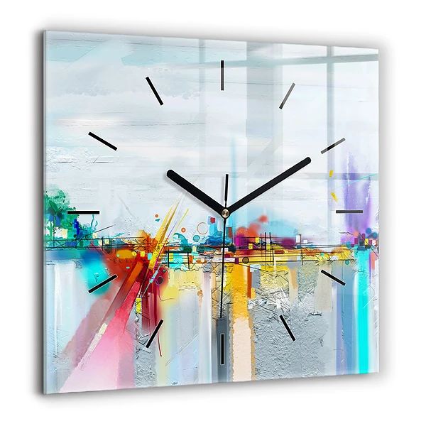 Szögletes fali üvegóra 60x60 Absztrakt olaj tájkép