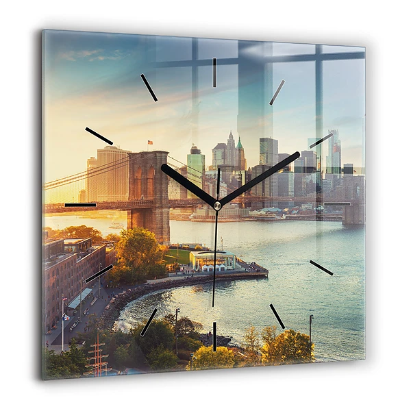Négyzet alakú üvegóra 60x60 New York Manhattan