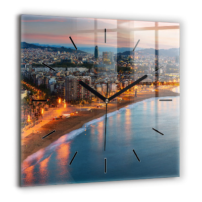 Szögletes üvegóra 60x60 Barcelonai strand