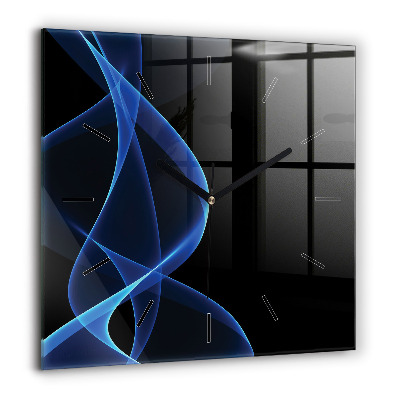 Négyzetes üvegóra 60x60 Kék vonalak