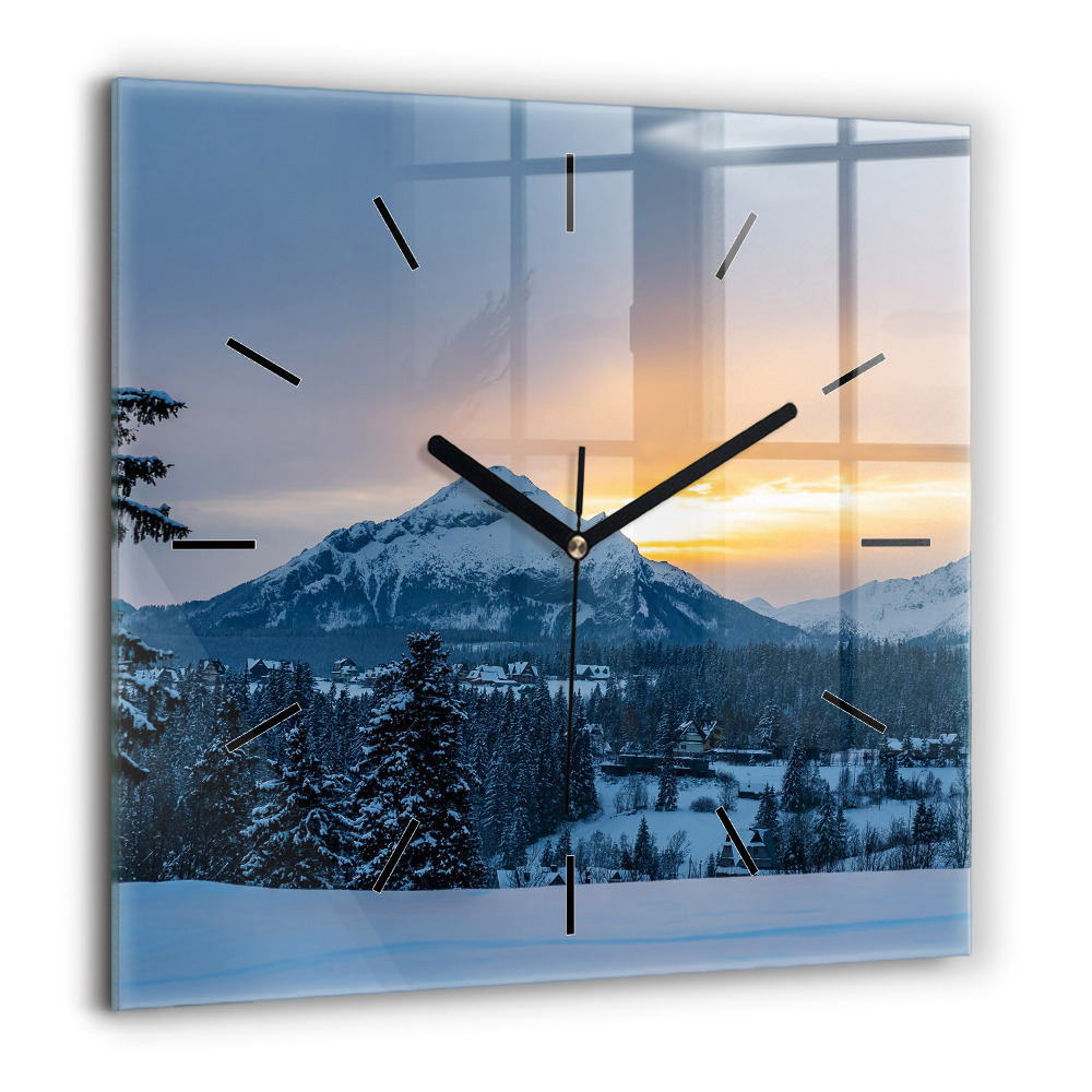 Szögletes fali üvegóra 60x60 Hegyi táj