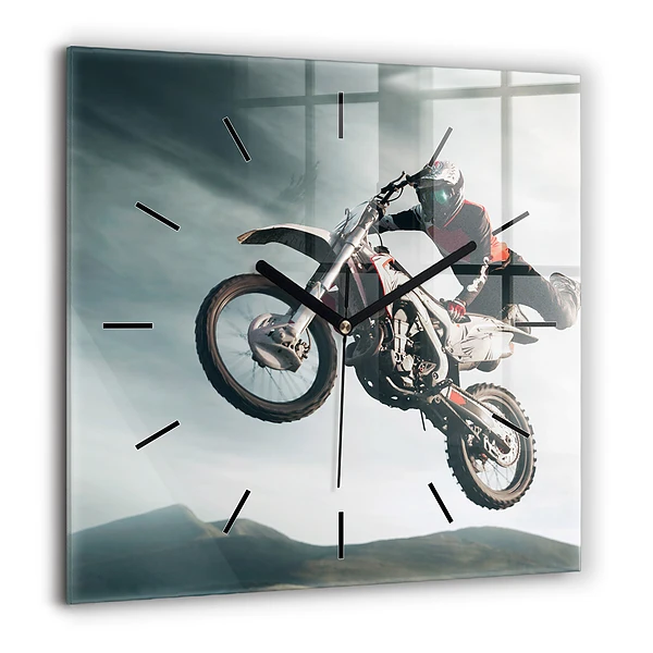 Szögletes üvegóra 60x60 Motorkerékpár Adrenalin stílus