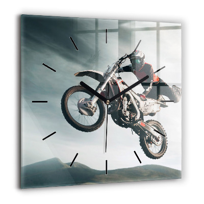 Szögletes üvegóra 60x60 Motorkerékpár Adrenalin stílus