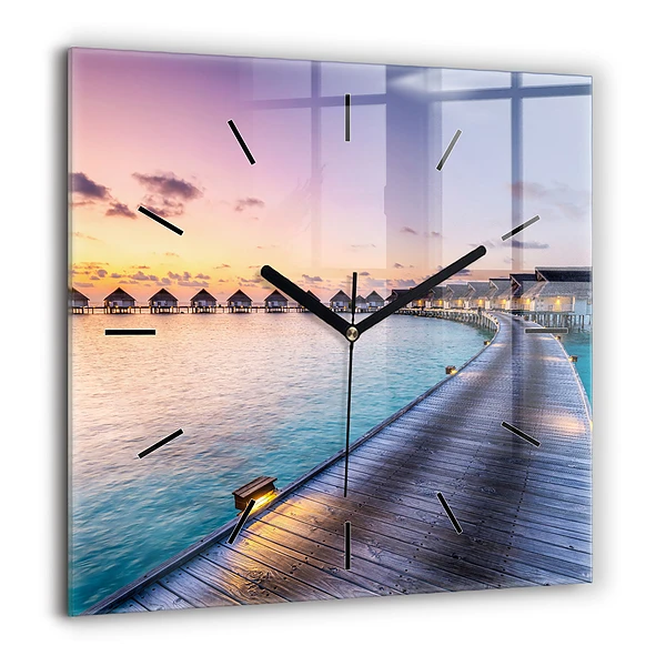 Szögletes fali üvegóra 60x60 Maldív-szigeteki naplemente