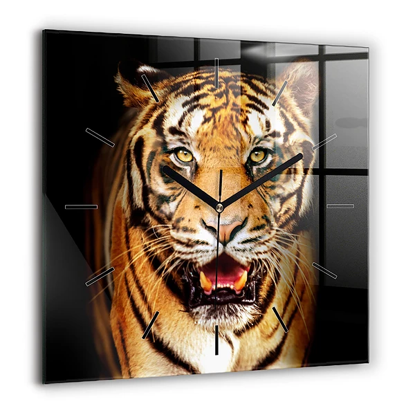 Négyzet alakú üvegóra 60x60 Vad szemű tigris