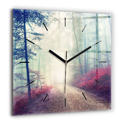 Szögletes fali üvegóra 60x60 Őszi út Erdei köd