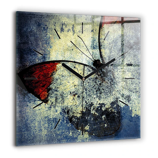 Négyzet alakú üvegóra 60x60 Pillangó vintage stílusban