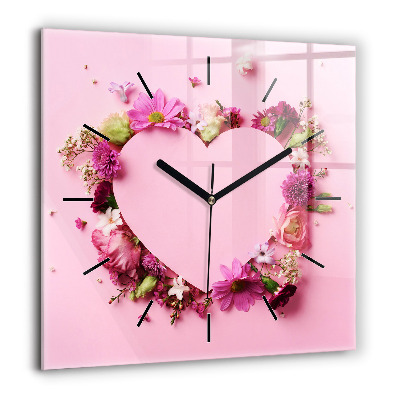 Négyzet alakú üvegóra 60x60 Virágok szíve