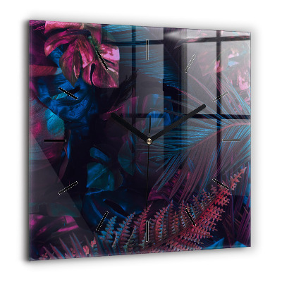 Négyzetes üvegóra 60x60 Egzotikus virágok