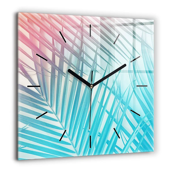 Szögletes üvegóra 60x60 Trópusi pálmafa