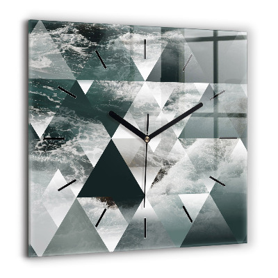 Négyzet alakú üvegóra 60x60 Absztrakt tengeri hullámok