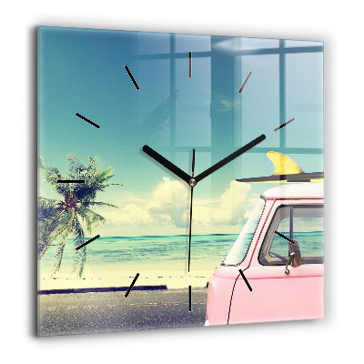 Szögletes üvegóra 60x60 Autó szörfdeszkával