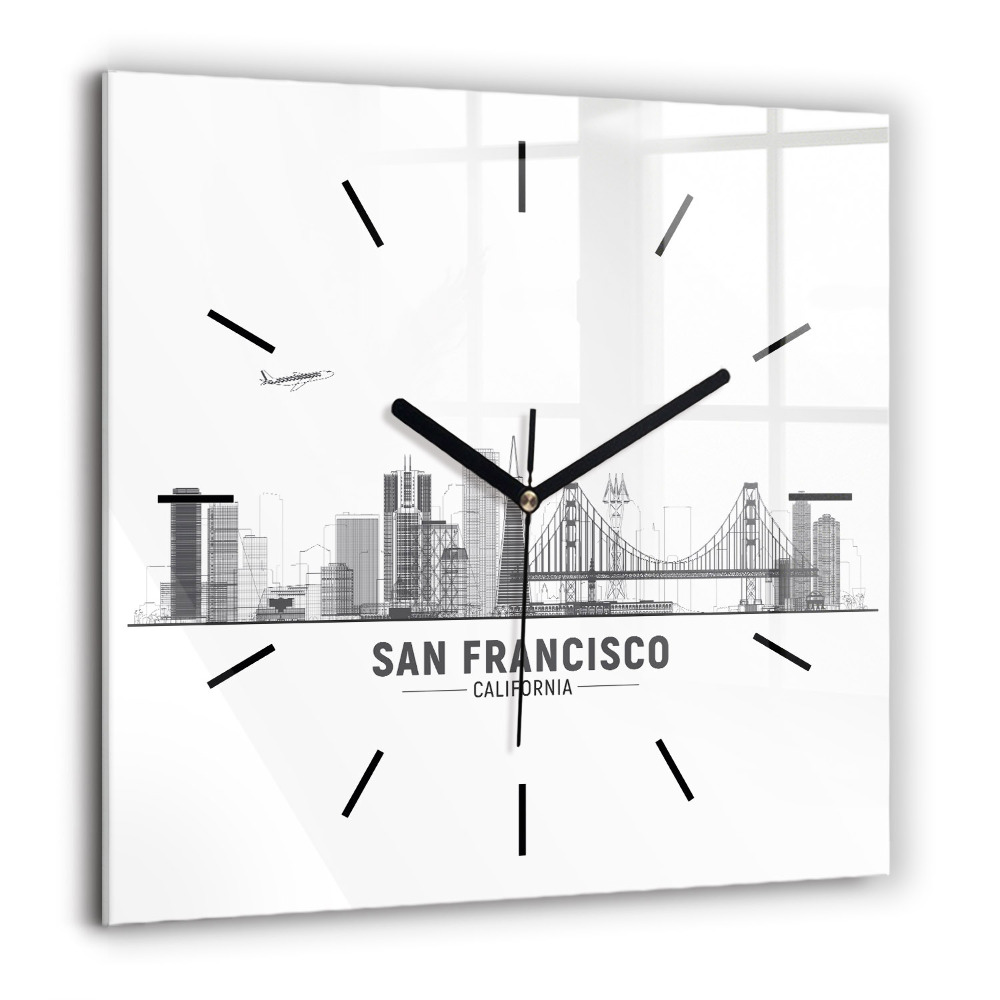 Szögletes fali üvegóra 60x60 San Francisco látképe
