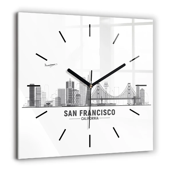 Szögletes fali üvegóra 60x60 San Francisco látképe