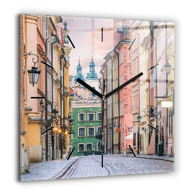 Négyzetes üvegóra 60x60 Varsó óvárosa