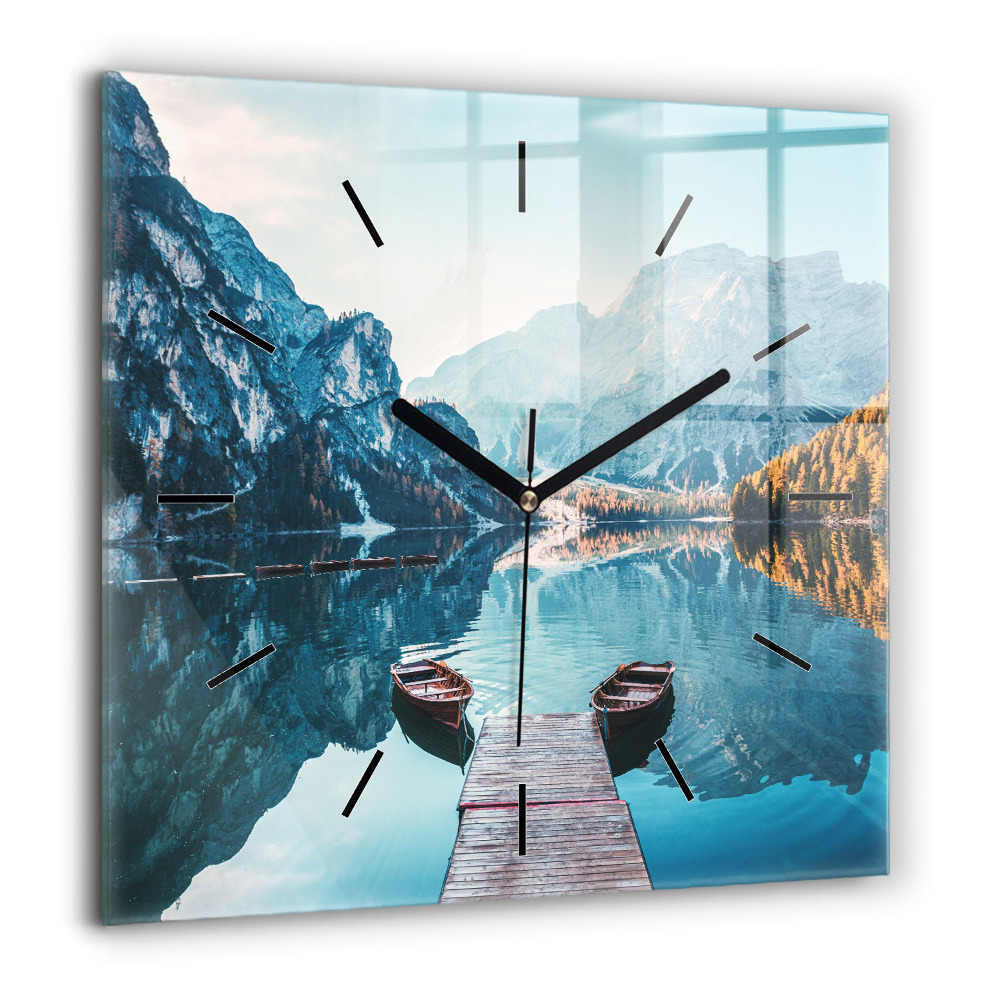 Négyzet alakú üvegóra 60x60 Csónakok egy tavon