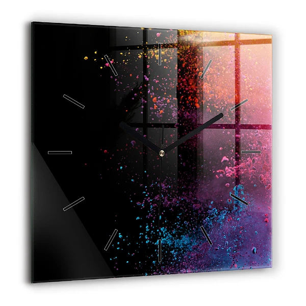 Szögletes fali üvegóra 60x60 Színrobbanás