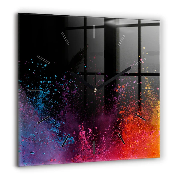 Szögletes üvegóra 60x60 Színek robbanása