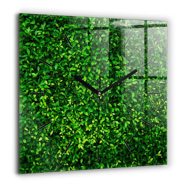 Négyzetes üvegóra 60x60 Sövény levelek