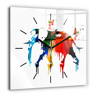 Szögletes fali üvegóra 60x60 Színes festett elefánt