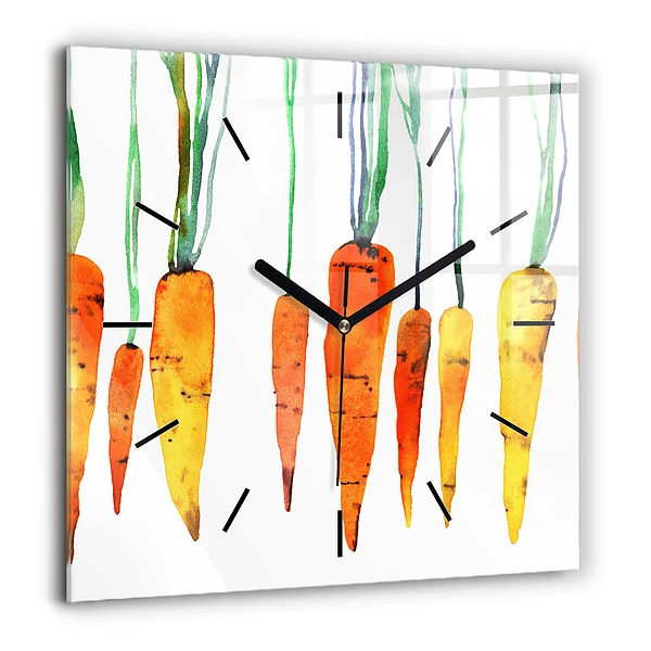 Szögletes üvegóra 60x60 A sárgarépa illusztrációja