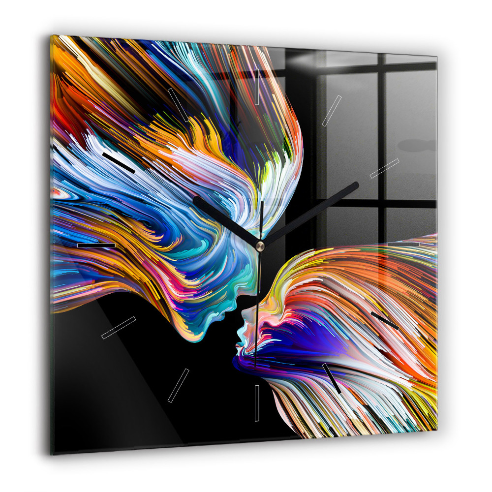 Négyzetes üvegóra 60x60 Érzelmes művészet