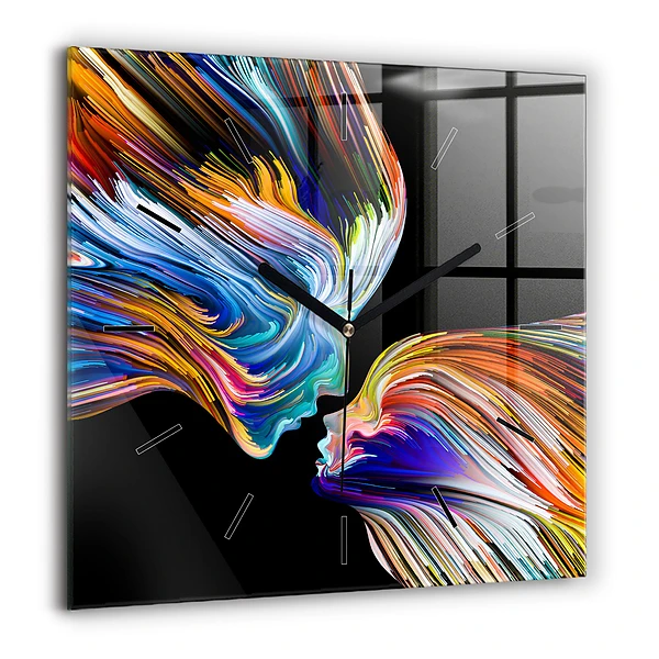 Négyzetes üvegóra 60x60 Érzelmes művészet
