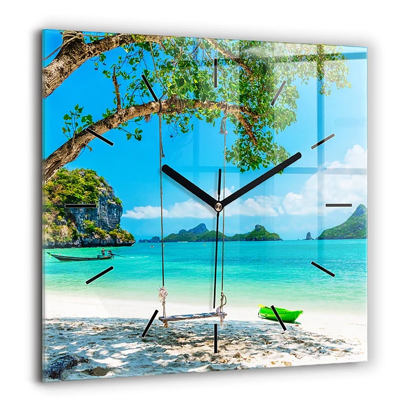 Négyzet alakú üvegóra 60x60 Napfényes sziget Thaiföldön