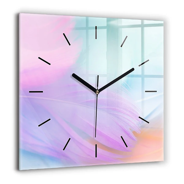 Szögletes fali üvegóra 60x60 Színes tollak