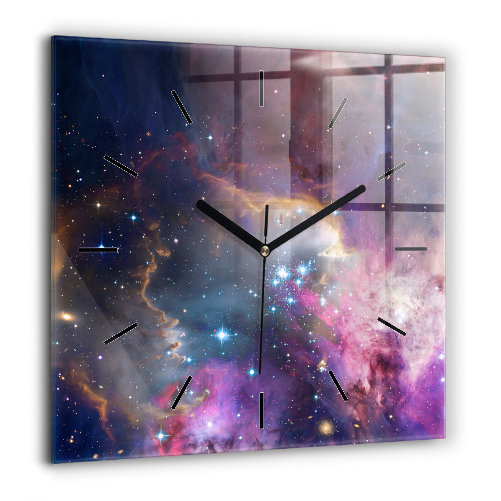 Négyzet alakú üvegóra 60x60 Galaxis és csillagok
