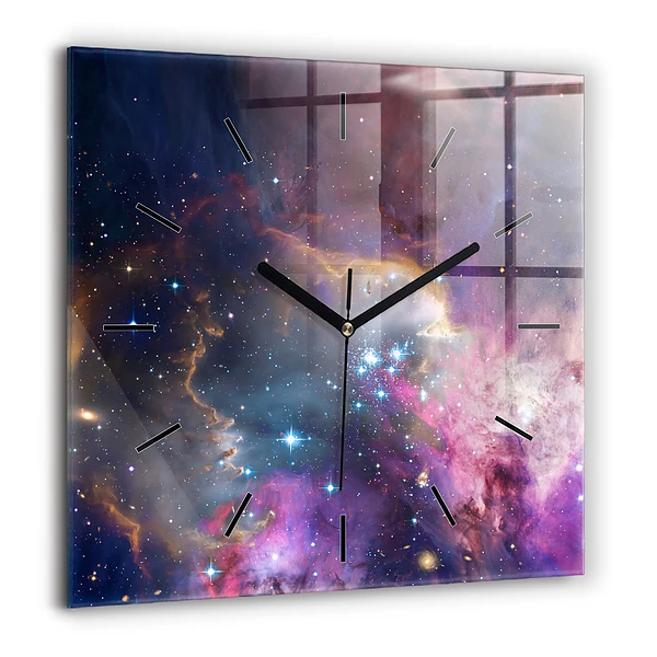 Négyzet alakú üvegóra 60x60 Galaxis és csillagok