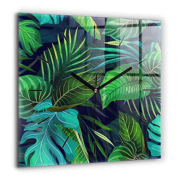 Szögletes fali üvegóra 60x60 Egzotikus levelek