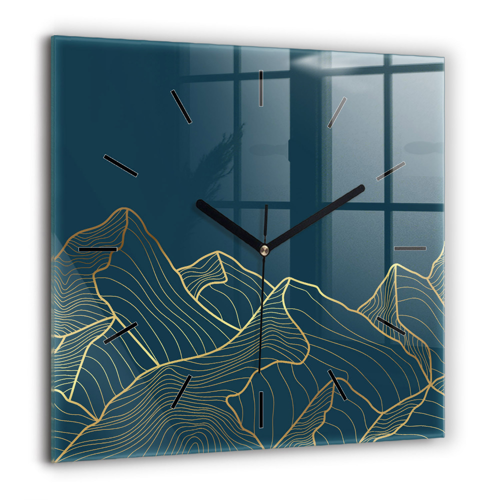 Négyzetes üvegóra 60x60 Hegyek vázlata