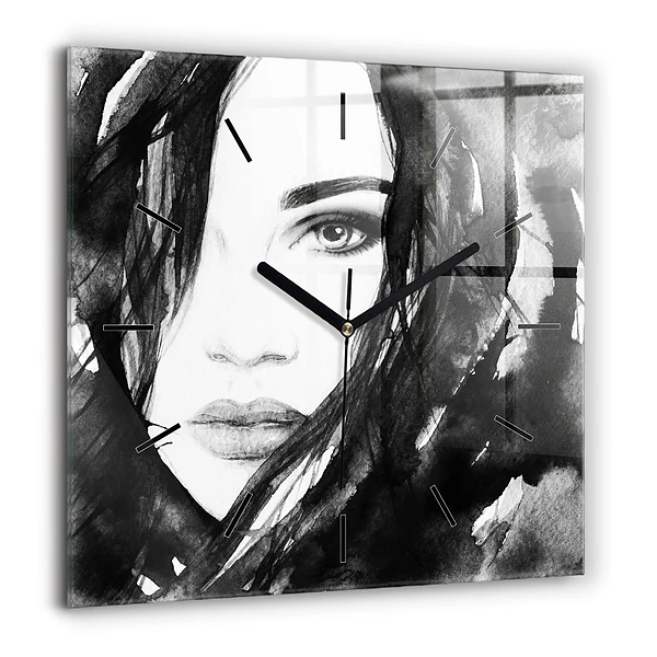 Négyzet alakú üvegóra 60x60 Egy nő portréja