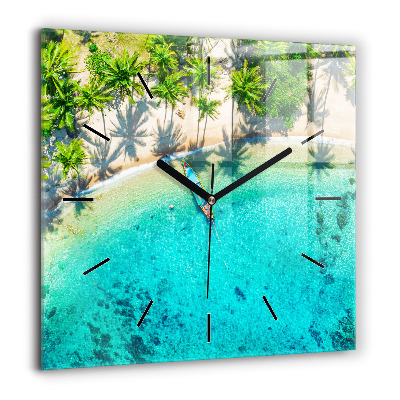 Négyzet alakú üvegóra 60x60 Koh Tao trópusi strandja