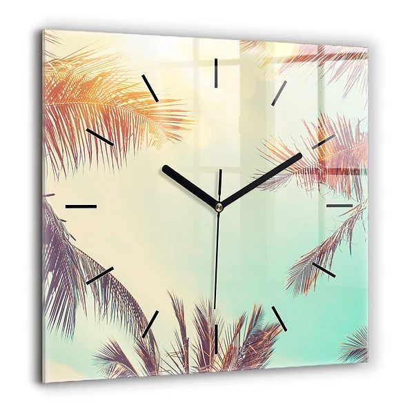 Szögletes üvegóra 60x60 Trópusi pálmafák