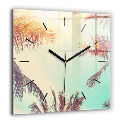 Szögletes üvegóra 60x60 Trópusi pálmafák