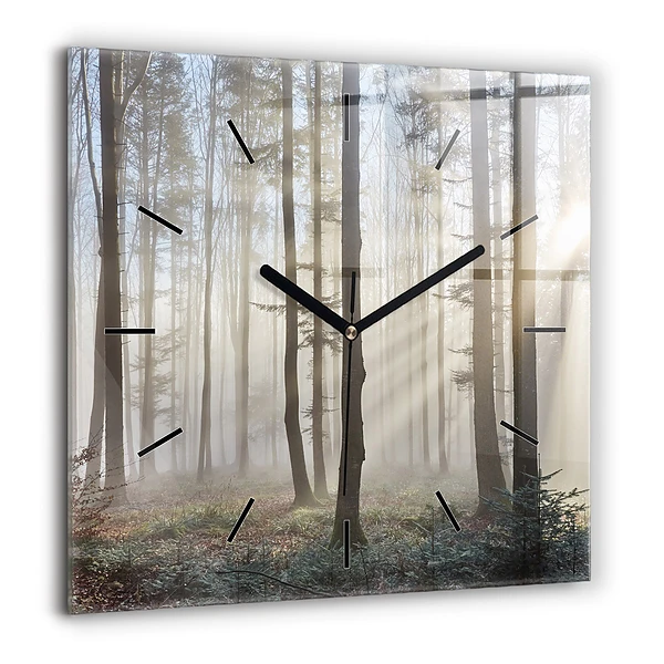 Szögletes fali üvegóra 60x60 Erdő ködben