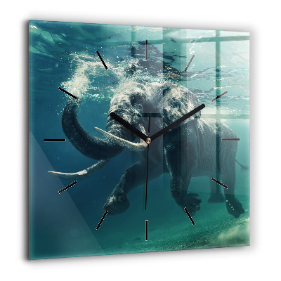 Szögletes üvegóra 60x60 Lebegő elefánt az óceánban