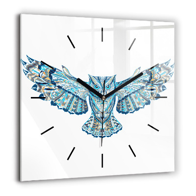 Négyzetes üvegóra 60x60 Bagoly repülés közben